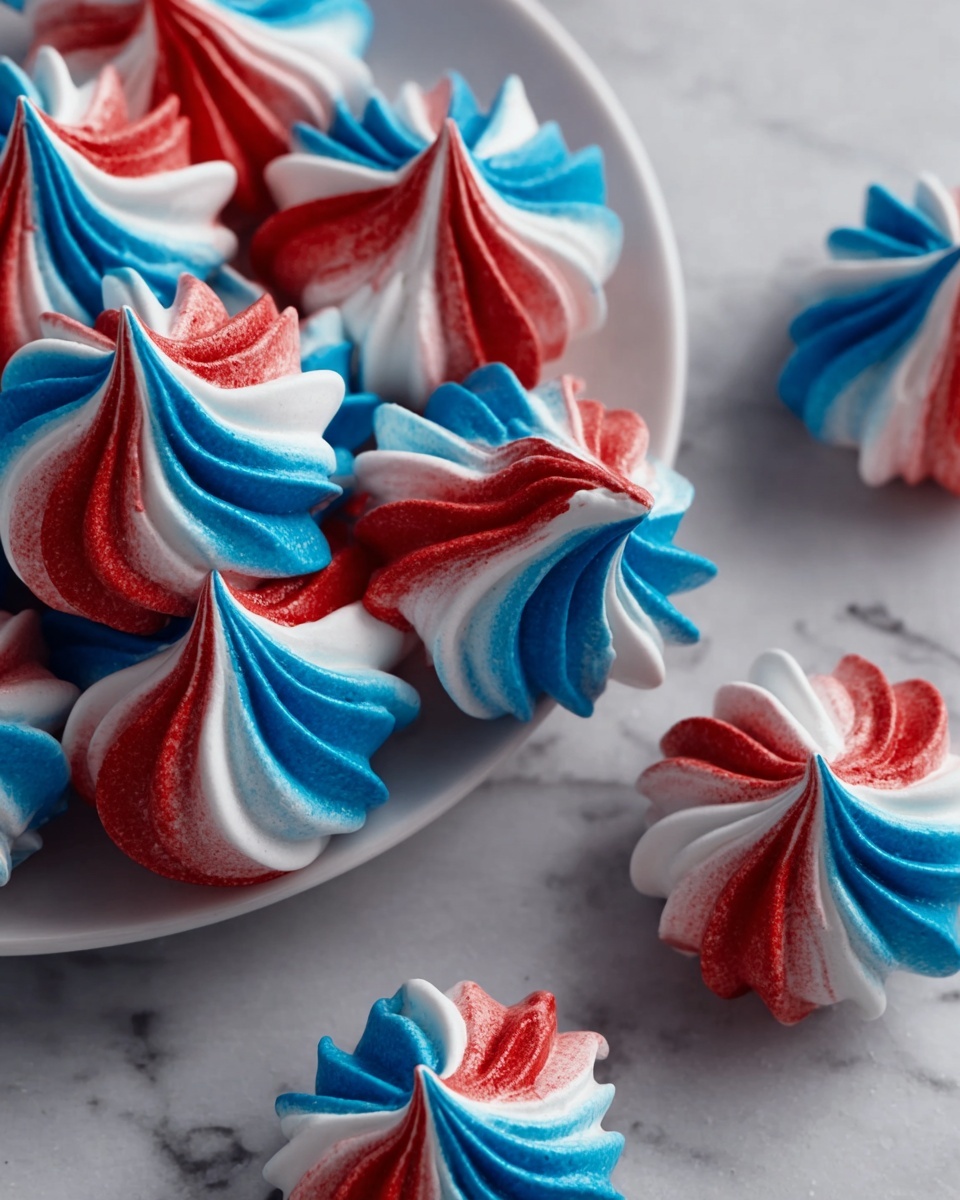 Patriotic Meringue Kisses Recipe - Recipe Image