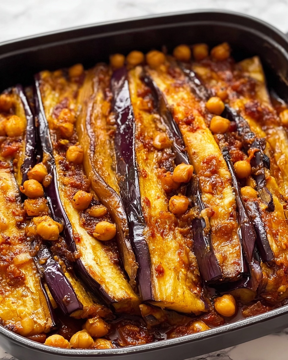 Calabrian Chili Butter Eggplant with Crispy Chickpeas Recipe - Recipe Image