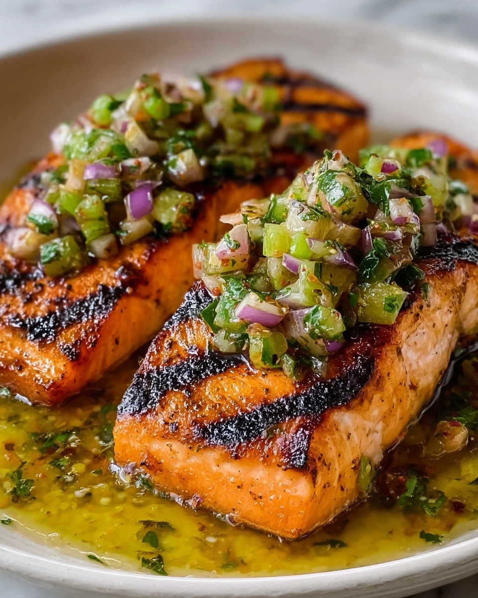 Miso Butter Salmon with Sizzled Scallion Salsa Verde Recipe - Recipe Image