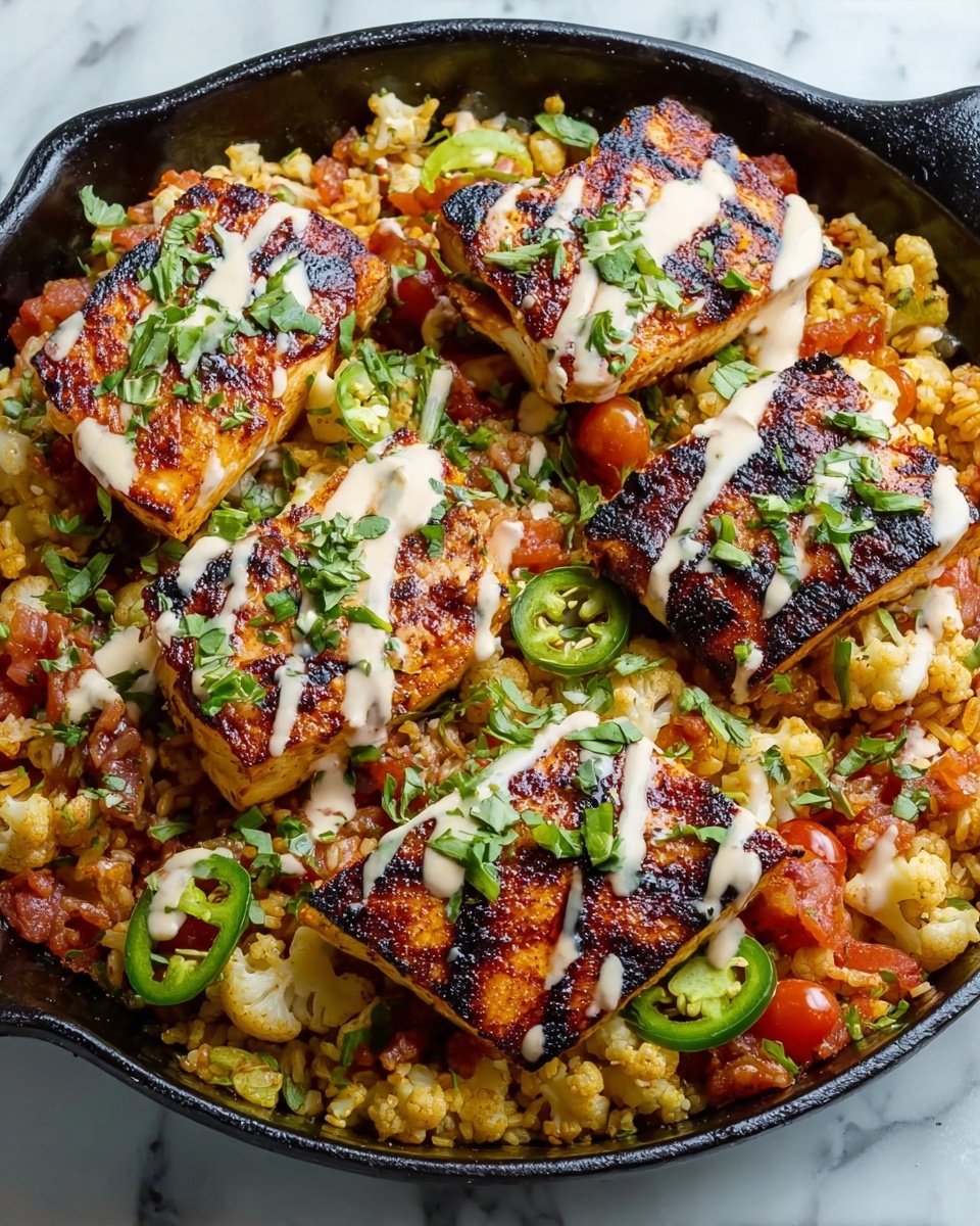 Salsa Chicken Cauliflower Rice Skillet Recipe - Recipe Image