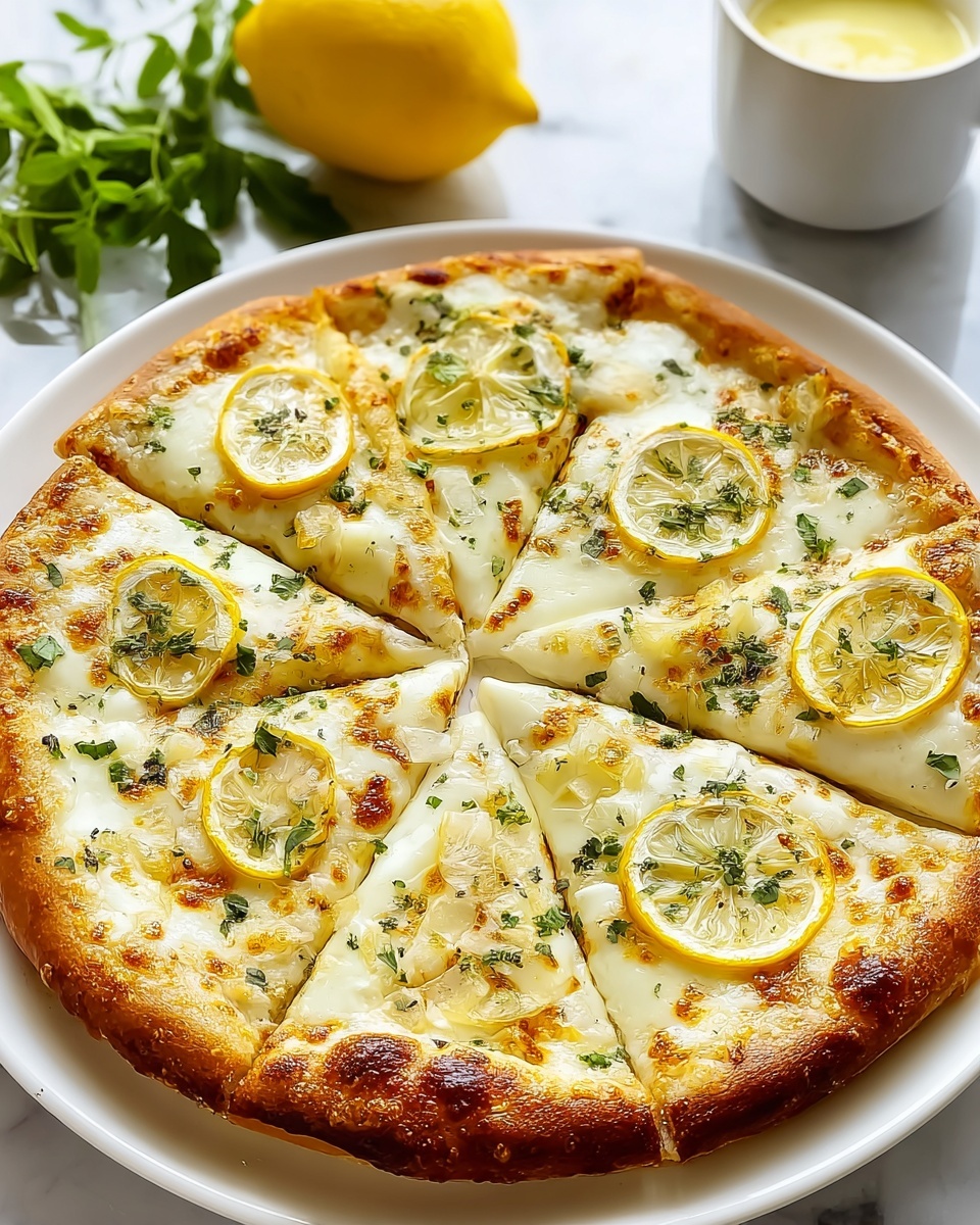 Lemon Pizza with Feta and Fresh Herbs Recipe - Recipe Image