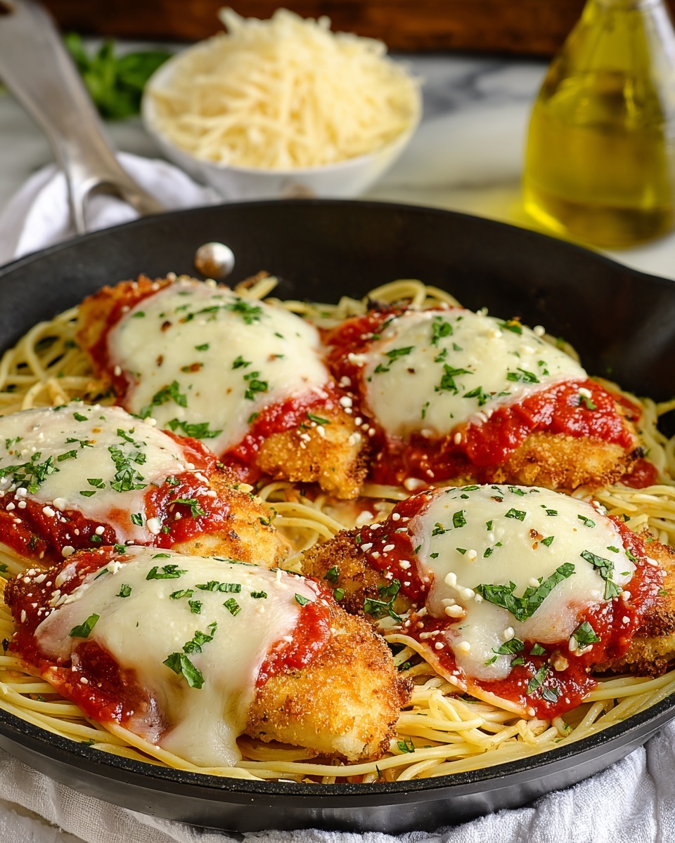 Crispy Chicken Parmesan with Marinara and Mozzarella Recipe - Recipe Image