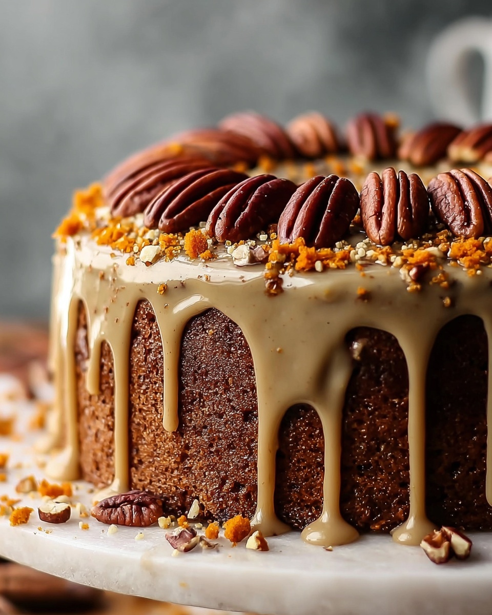 Sweet Potato Honeybun Cake with Pecans & Grated Sweet Potato Icing Recipe - Recipe Image
