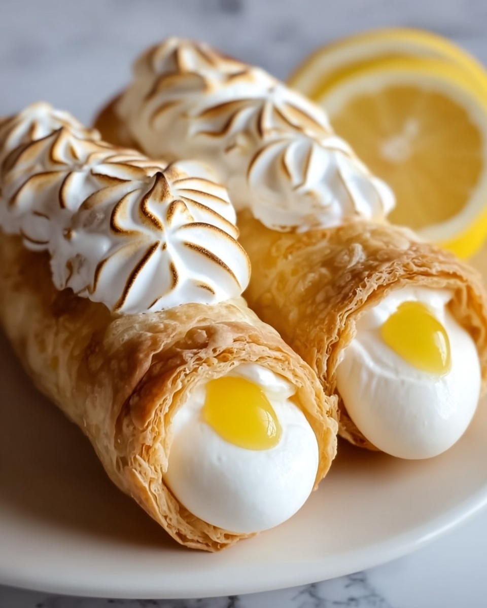 Zesty Lemon Meringue Pie Cannolis Recipe - Recipe Image