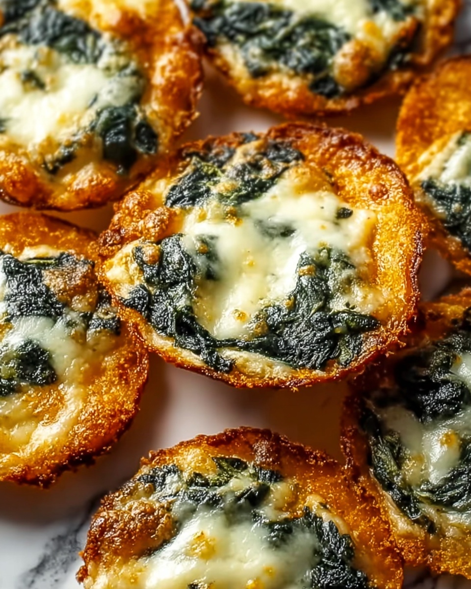 Spinach Dip Cheese Crisps Recipe - Recipe Image