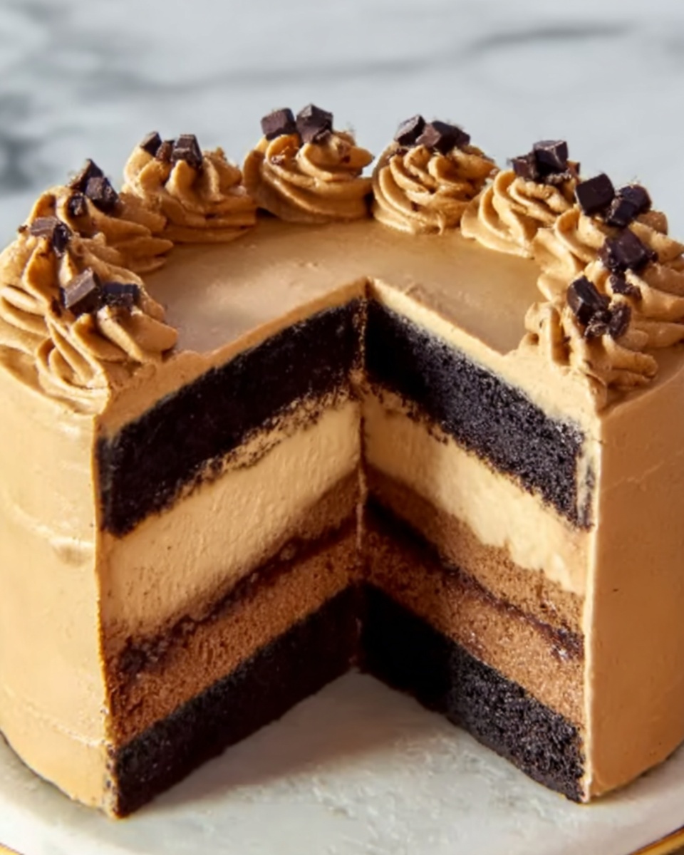 Chocolate Pumpkin Cheesecake Cake Recipe - Recipe Image