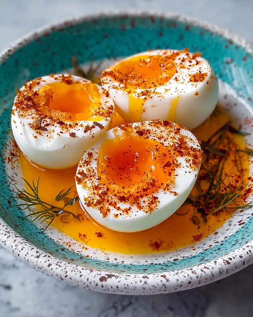 Turkish Eggs (Cilbir) with Spiced Butter and Fresh Herbs Recipe - Recipe Image