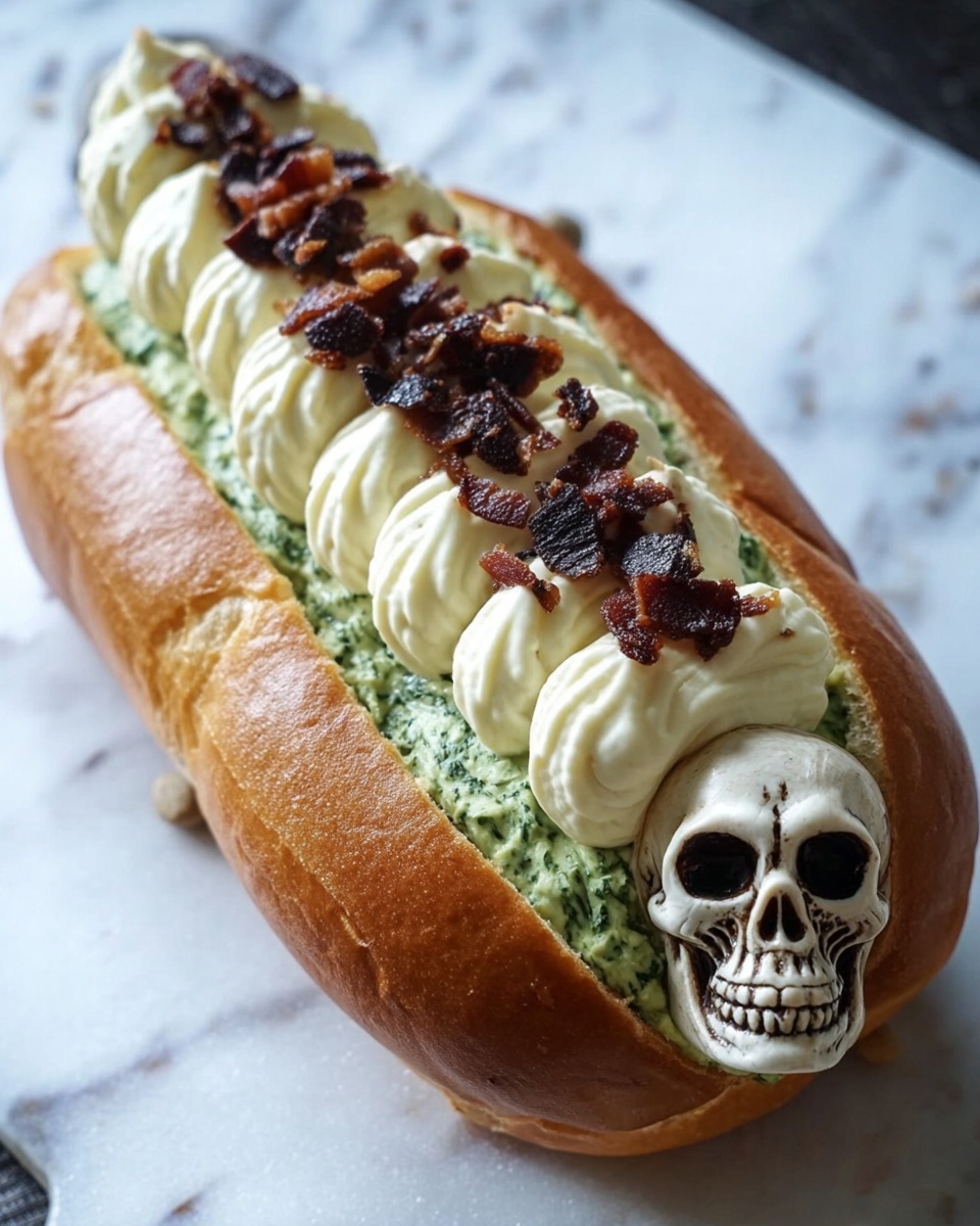 Halloween Lipton Spinach Dip in a Coffin Bread Bowl Recipe - Recipe Image