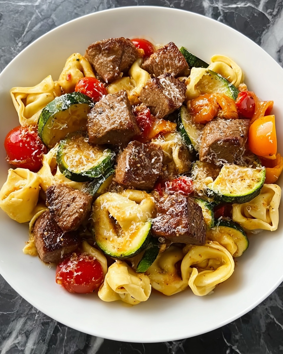Garlic Parmesan Steak Tortellini Recipe - Recipe Image