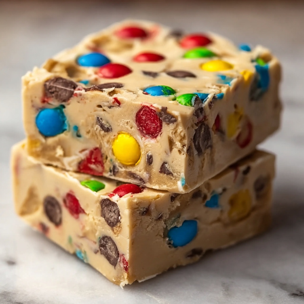 M&M Cookie Dough Fudge Recipe - Recipe Image