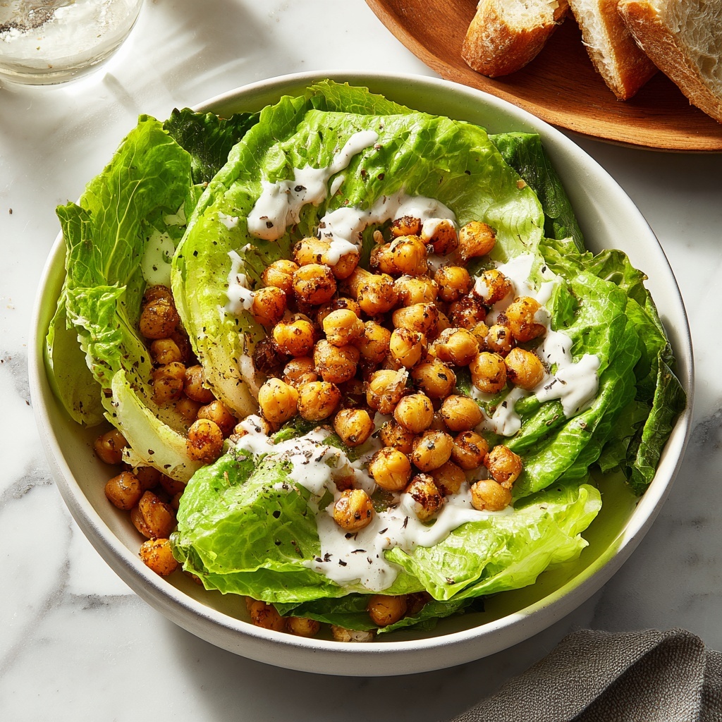 Vegan Caesar Salad with Crispy Roasted Chickpeas Recipe - Recipe Image