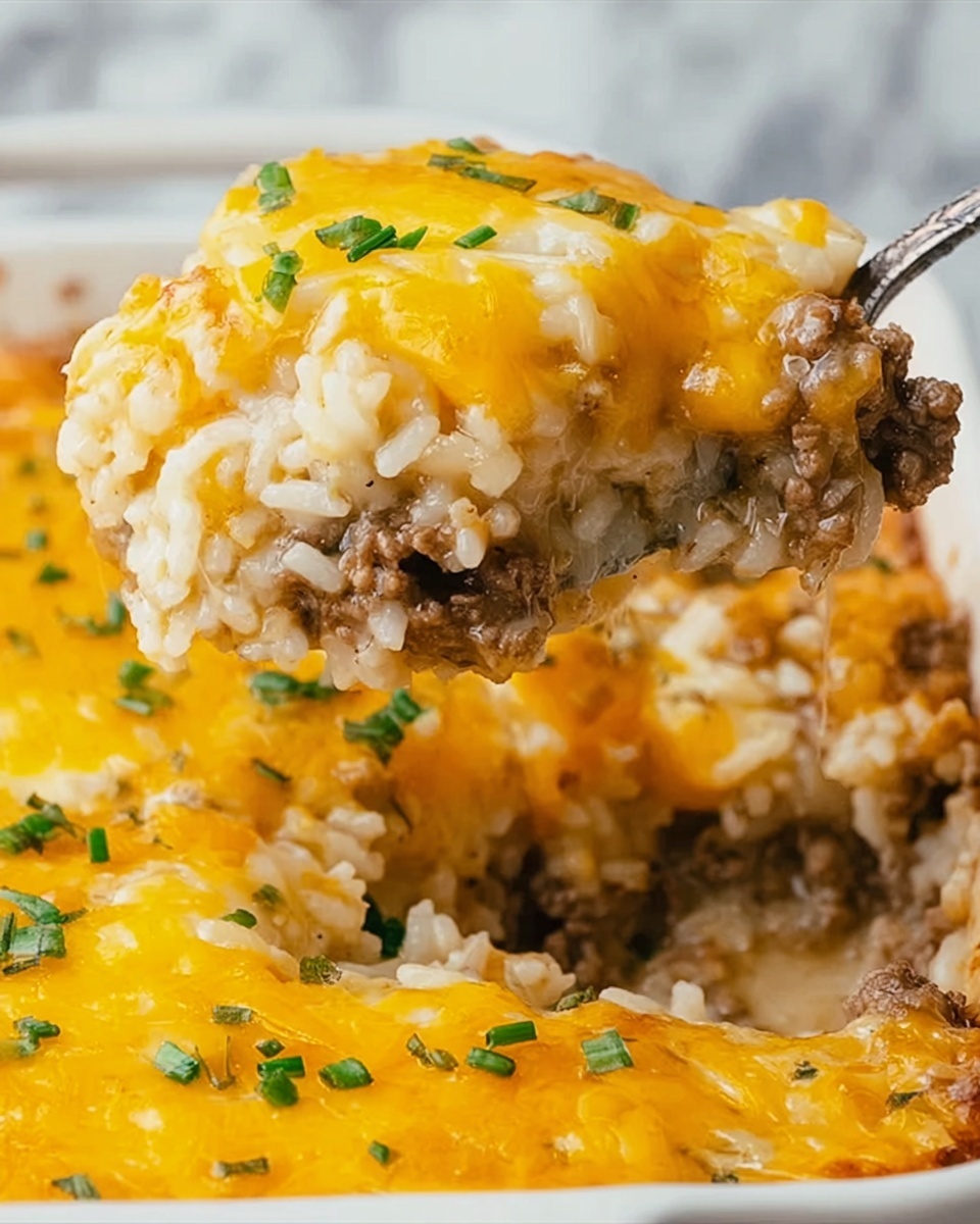 Cheesy Ground Beef and Rice Casserole Recipe - Recipe Image