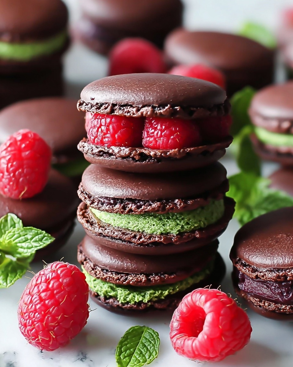 Dark Chocolate Raspberry Macarons: A Decadent Treat for Every Occasion Recipe - Recipe Image