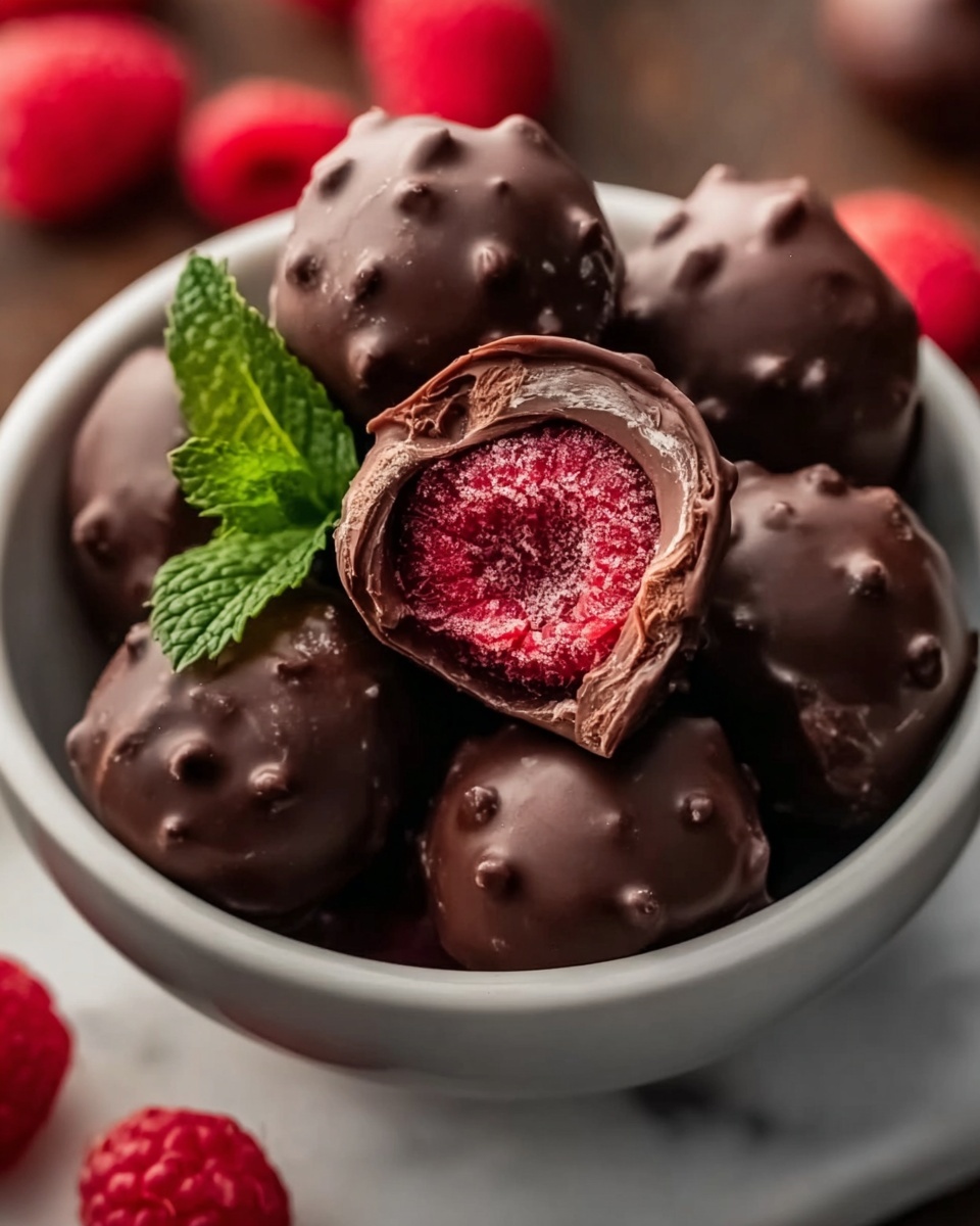 Chocolate Frozen Raspberries Recipe - Recipe Image