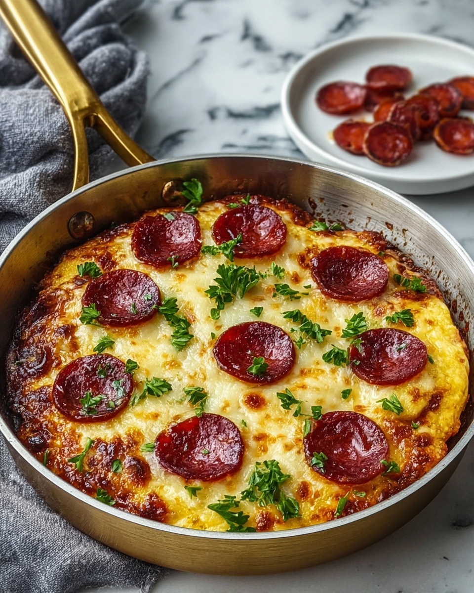 Crustless Keto Pizza Bake Recipe - Recipe Image