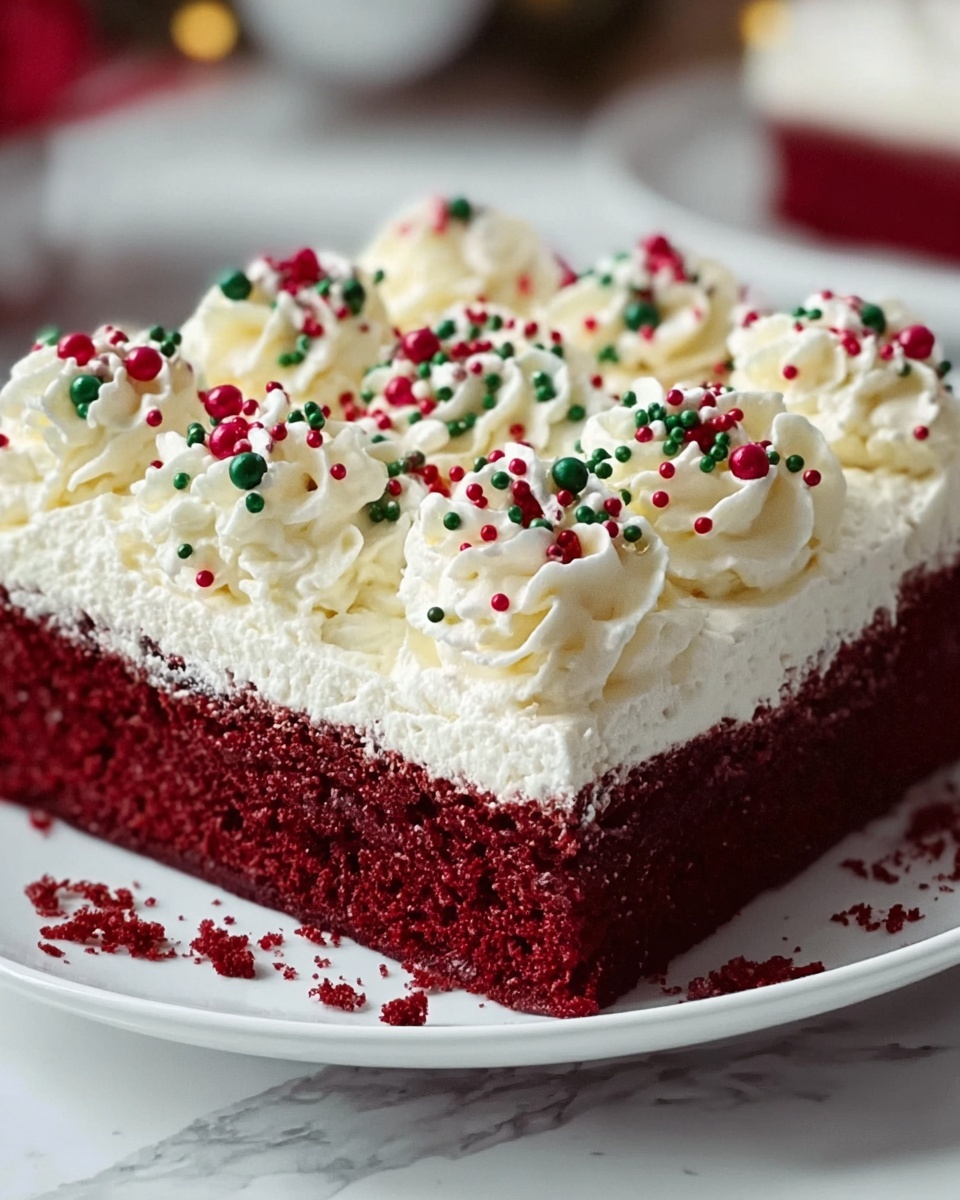 Christmas Red Velvet Poke Cake Recipe - Recipe Image