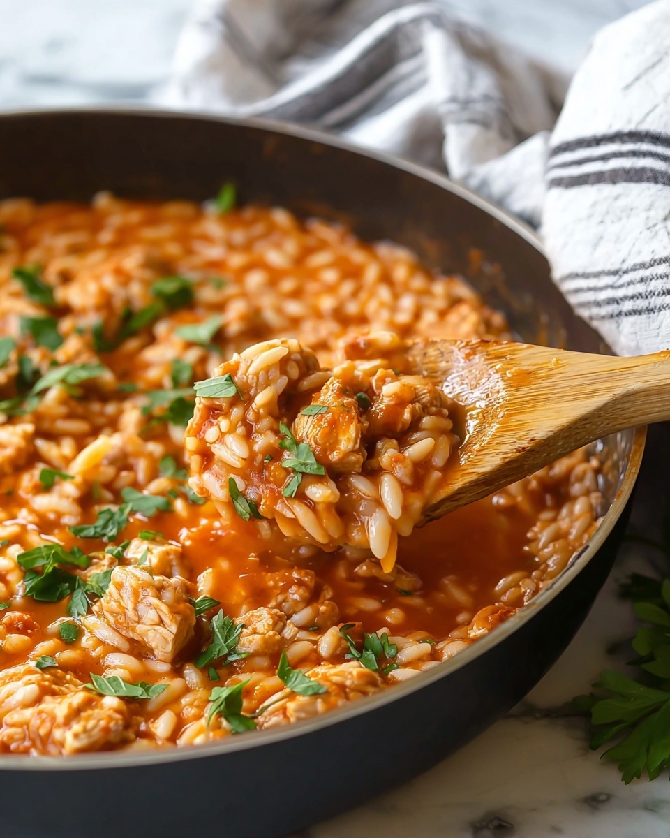 Creamy Tomato Orzo with Chicken Recipe - Recipe Image