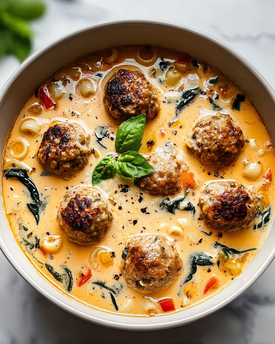 Creamy Italian Meatball Soup Recipe - Recipe Image