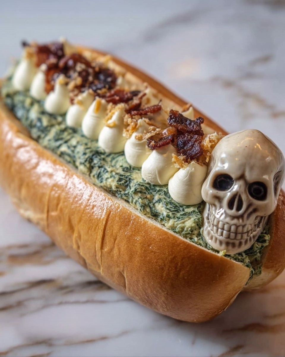 Halloween Lipton Spinach Dip in a Coffin Bread Bowl Recipe - Recipe Image