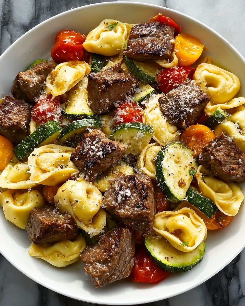 Garlic Parmesan Steak Tortellini Recipe - Recipe Image