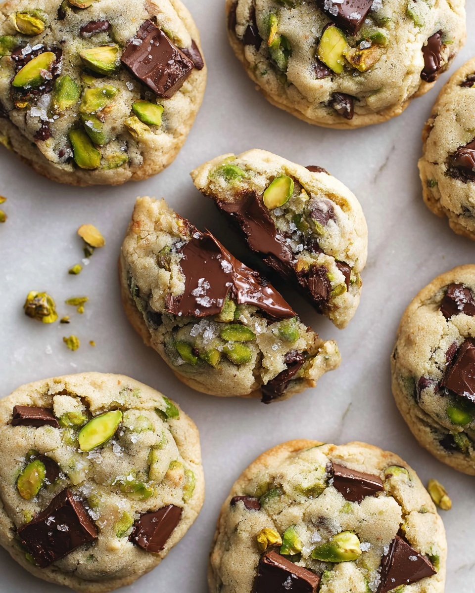 Pistachio Cream Cookies with Chocolate and Nuts Recipe - Recipe Image