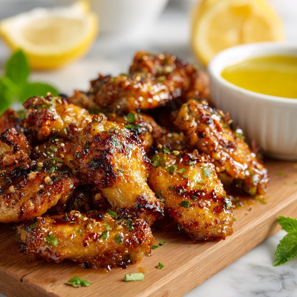 Baked Lemon Garlic Chicken Wings Recipe - Recipe Image
