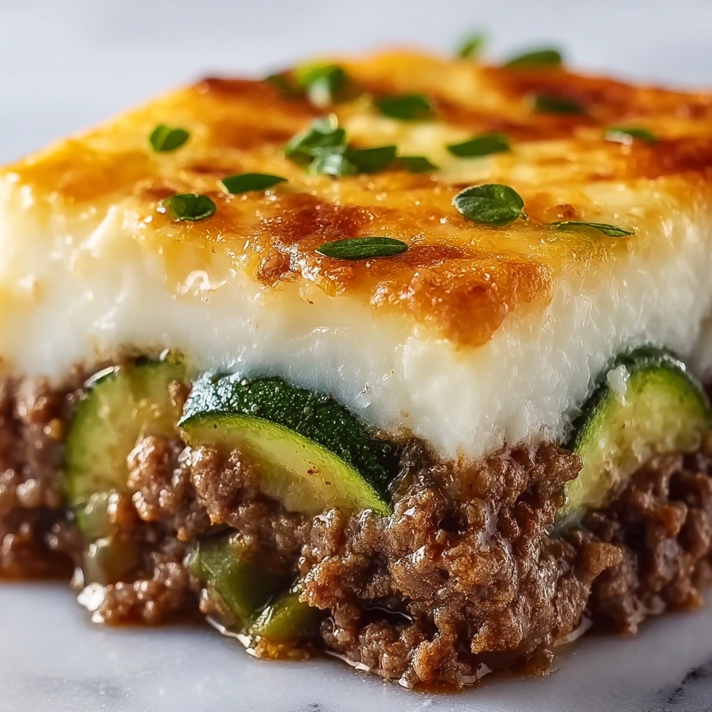 Cheesy Beef & Zucchini Casserole Recipe - Recipe Image