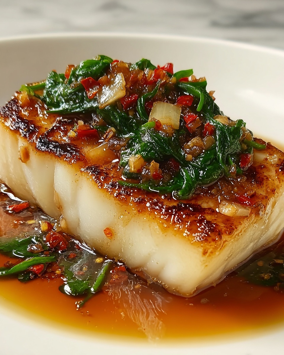 Pan-Fried Sea Bass with Chili & Greens Recipe - Recipe Image