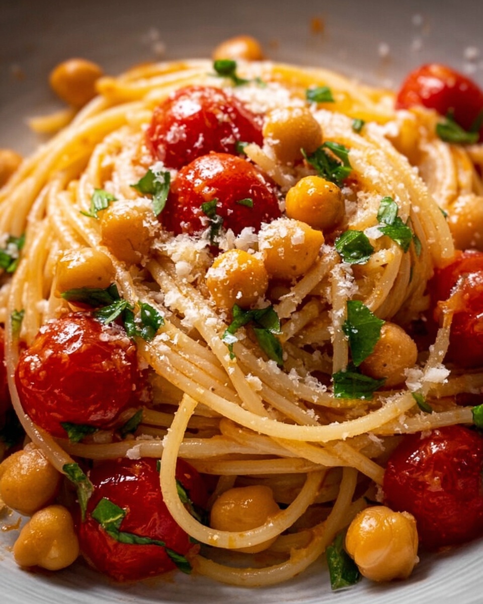 Slow Roasted Chickpea and Tomato Pasta Recipe - Recipe Image