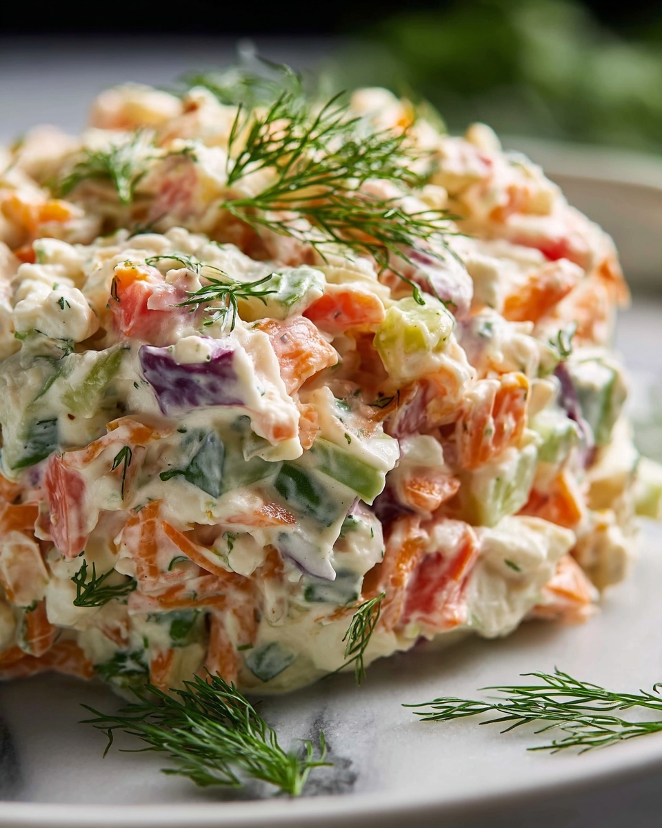 Refreshing Crab Seafood Salad with Dill and Herbs Recipe - Recipe Image
