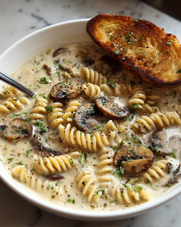 Creamy Mushroom Pasta Soup Recipe