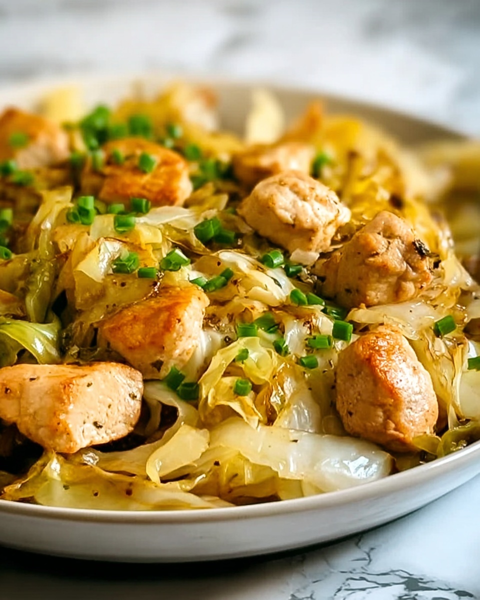 Irresistibly Easy Sautéed Garlic Cabbage with Tender Chicken Recipe - Recipe Image