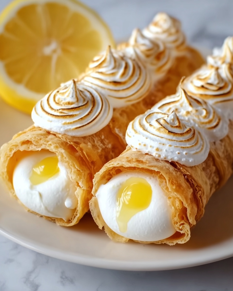 Zesty Lemon Meringue Pie Cannolis Recipe - Recipe Image