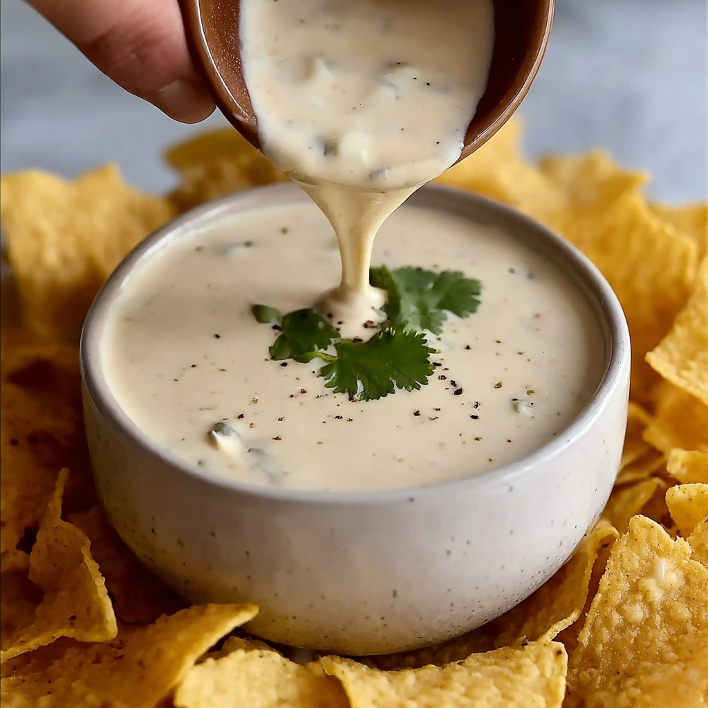 Mexican Restaurant Style White Cheese (Queso) Dip Recipe - Recipe Image