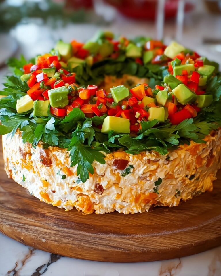 Christmas Taco Cheese Ball Wreath Recipe
