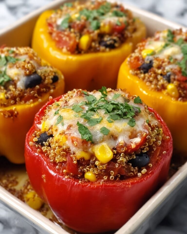 Spicy Vegetarian Quinoa Stuffed Bell Peppers Recipe