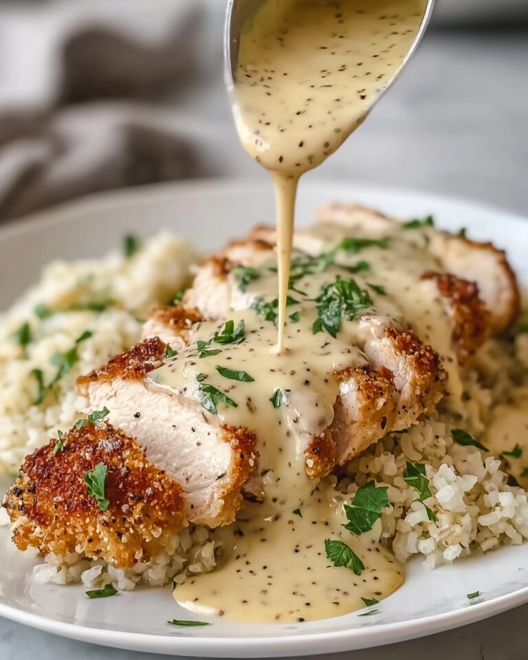 Parmesan-Crusted Chicken with Creamy Garlic Sauce Recipe