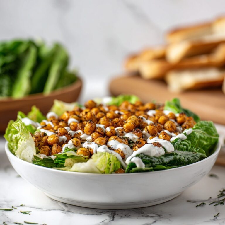 Vegan Caesar Salad with Crispy Roasted Chickpeas Recipe