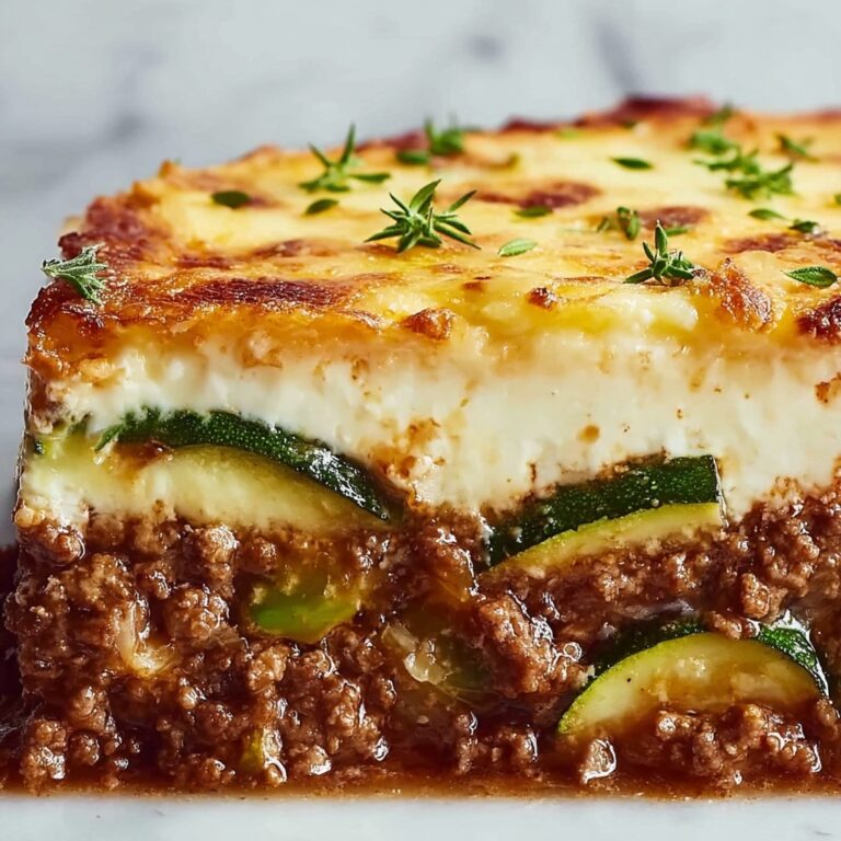 Cheesy Beef & Zucchini Casserole Recipe