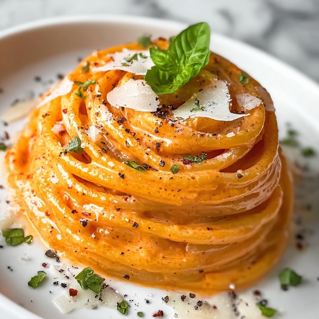 Creamy Tomato Pasta Sauce with Garlic and Basil Recipe - Recipe Image