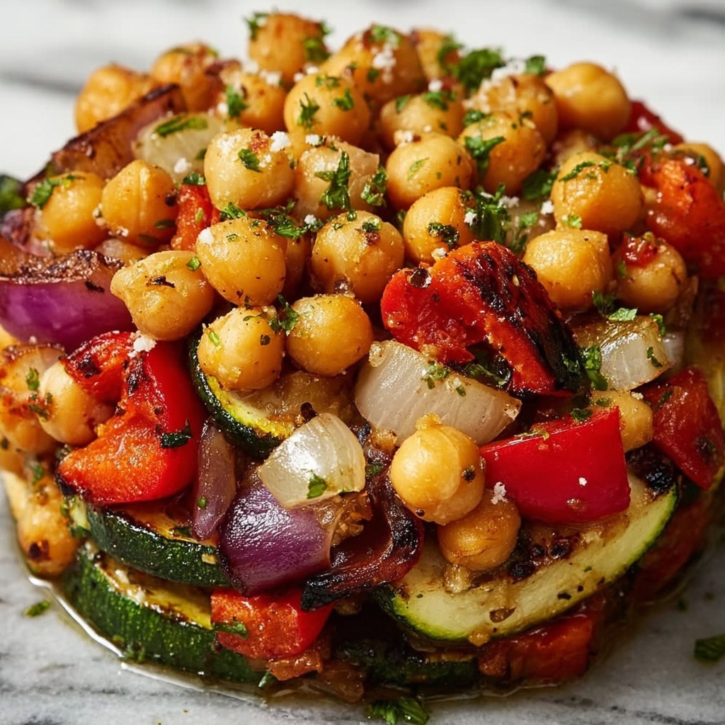 Roasted Veggie and Crispy Chickpea Salad Recipe - Recipe Image