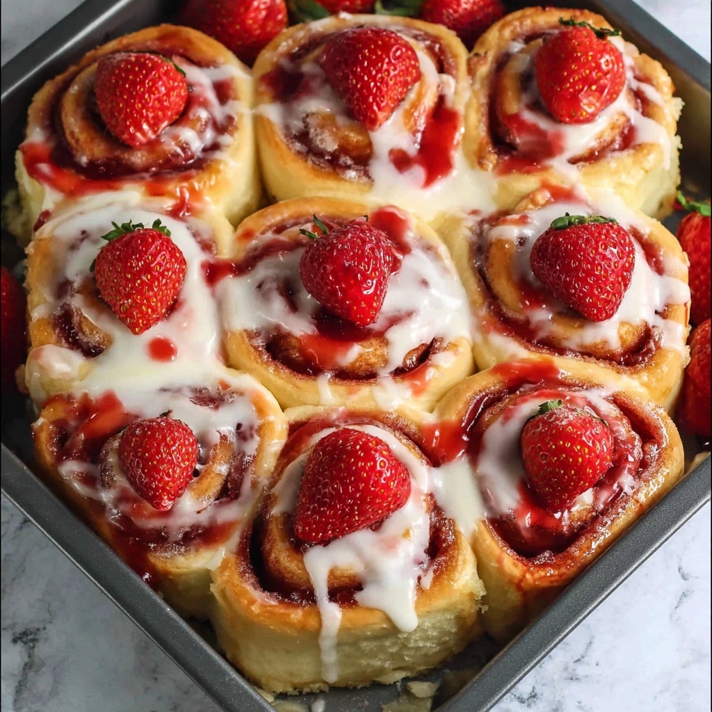 Strawberry Cheesecake Cinnabon Rolls Recipe - Recipe Image