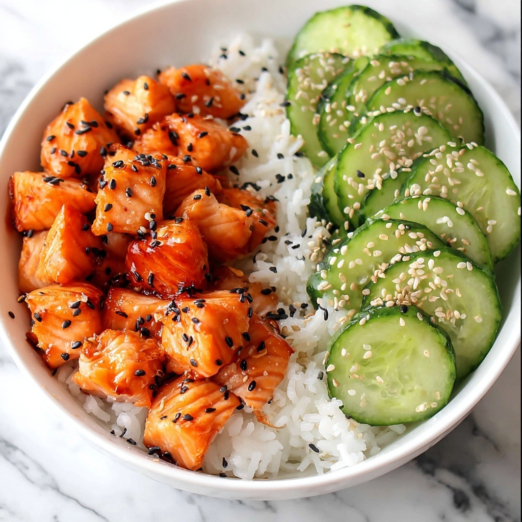 Teriyaki Salmon Bites with Avocado and Cucumber Salsa Recipe - Recipe Image