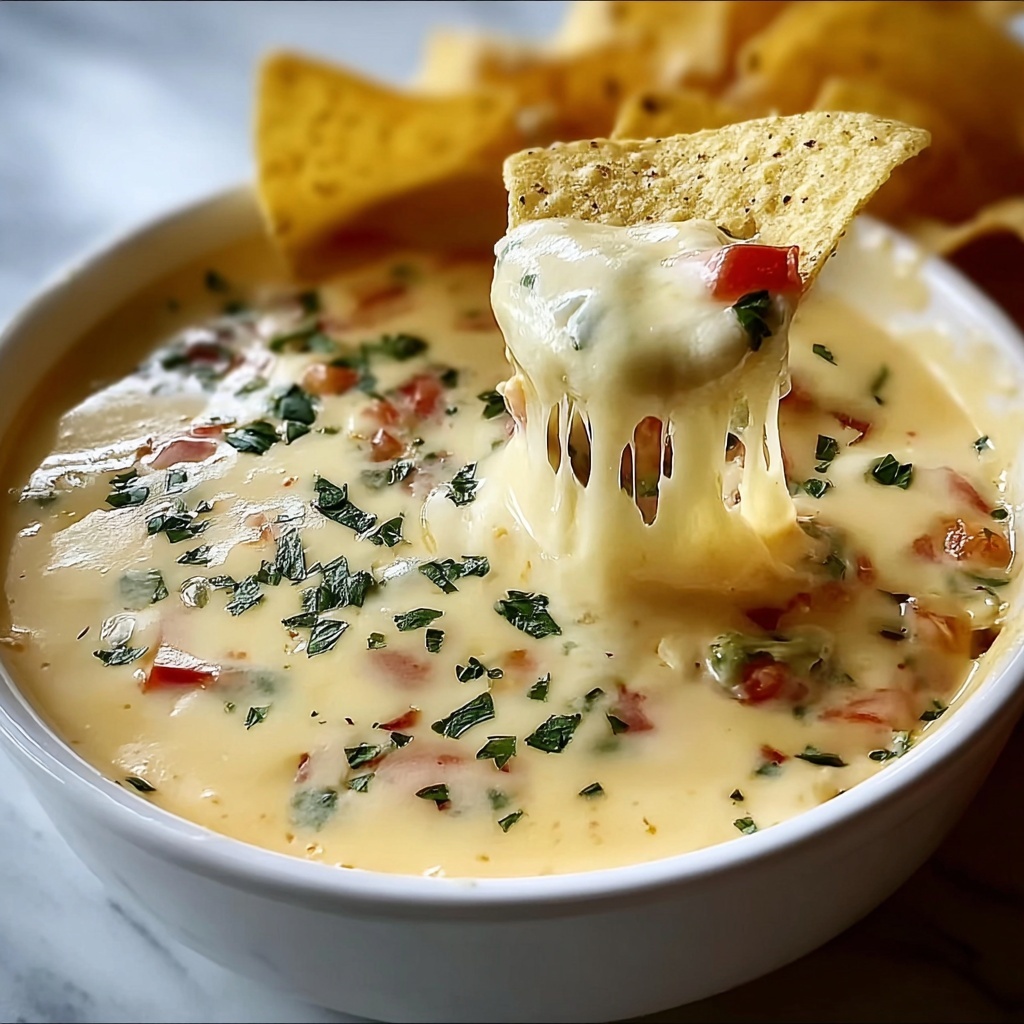 White Queso Dip with Tomatoes and Cilantro Recipe - Recipe Image