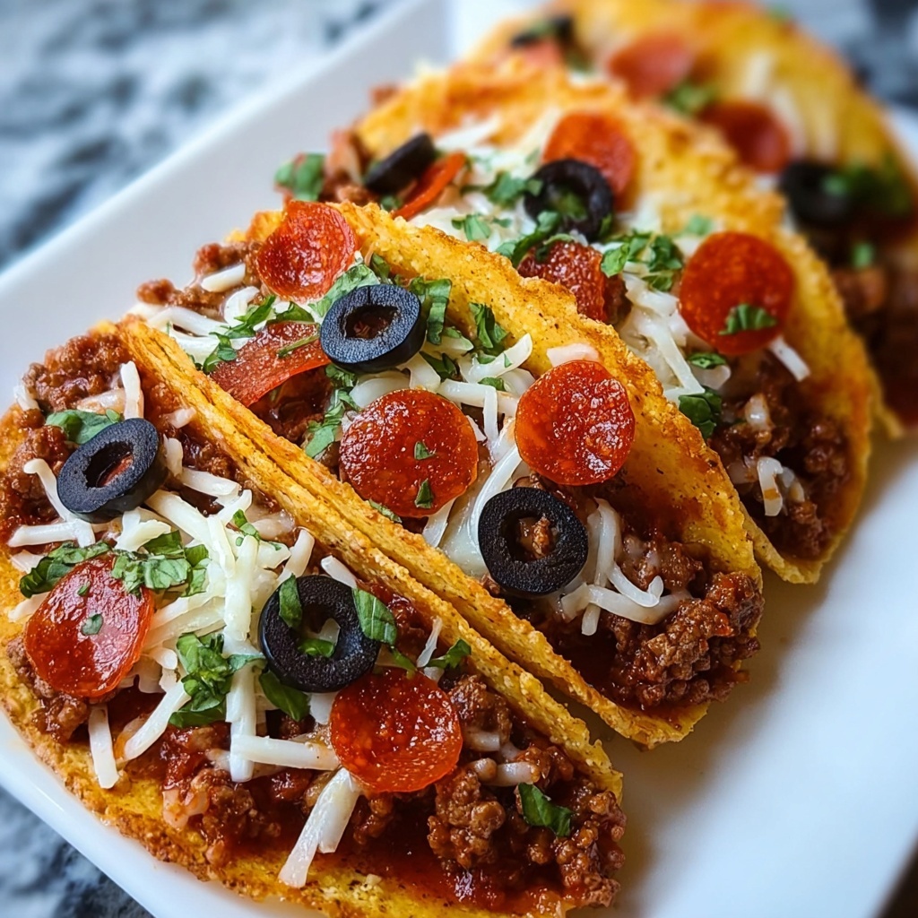 Meat Lovers Pizza Tacos Recipe - Recipe Image