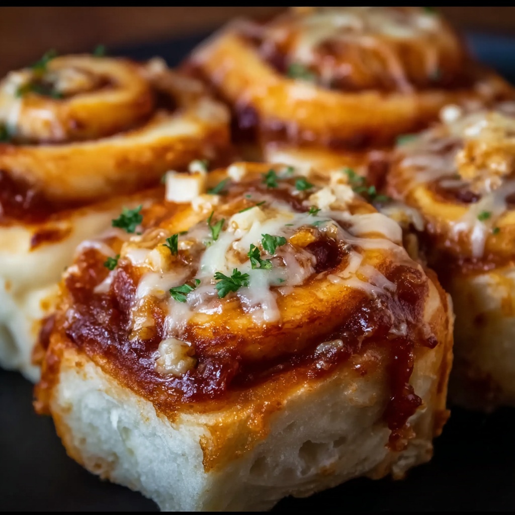 Cheesy BBQ Chicken Pizza Rolls Recipe - Recipe Image