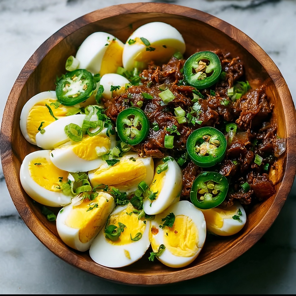 Pickled Eggs, Sausage, and Jalapeños Recipe - Recipe Image