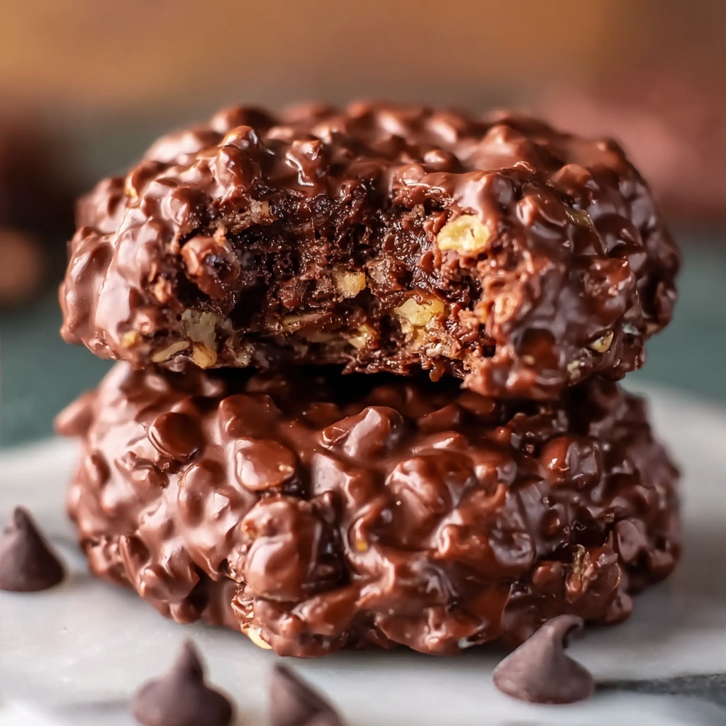No-Bake Chocolate Peanut Butter Oat Cookies Recipe - Recipe Image