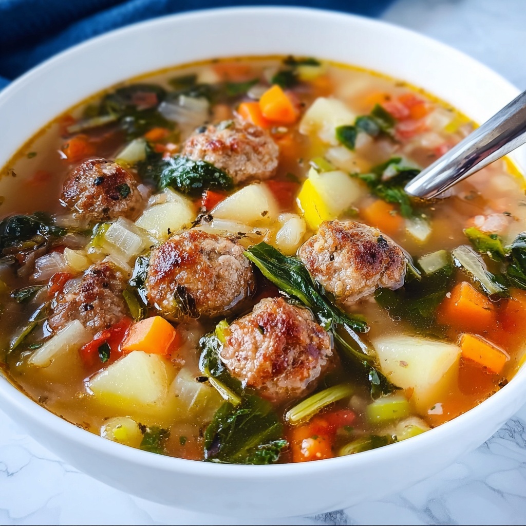 Easy Meatballs and Vegetables Soup Recipe - Recipe Image