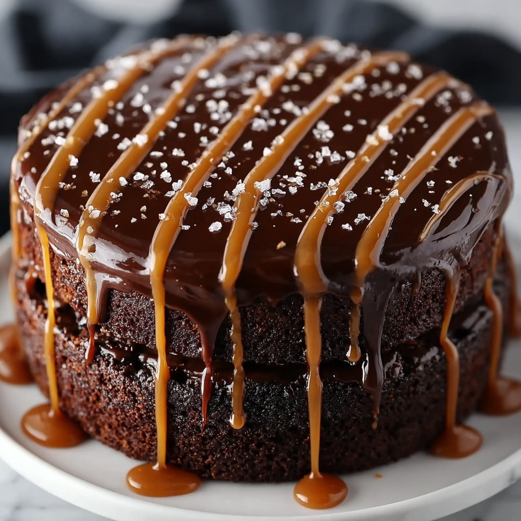 Salted Caramel Chocolate Fudge Cake Recipe - Recipe Image